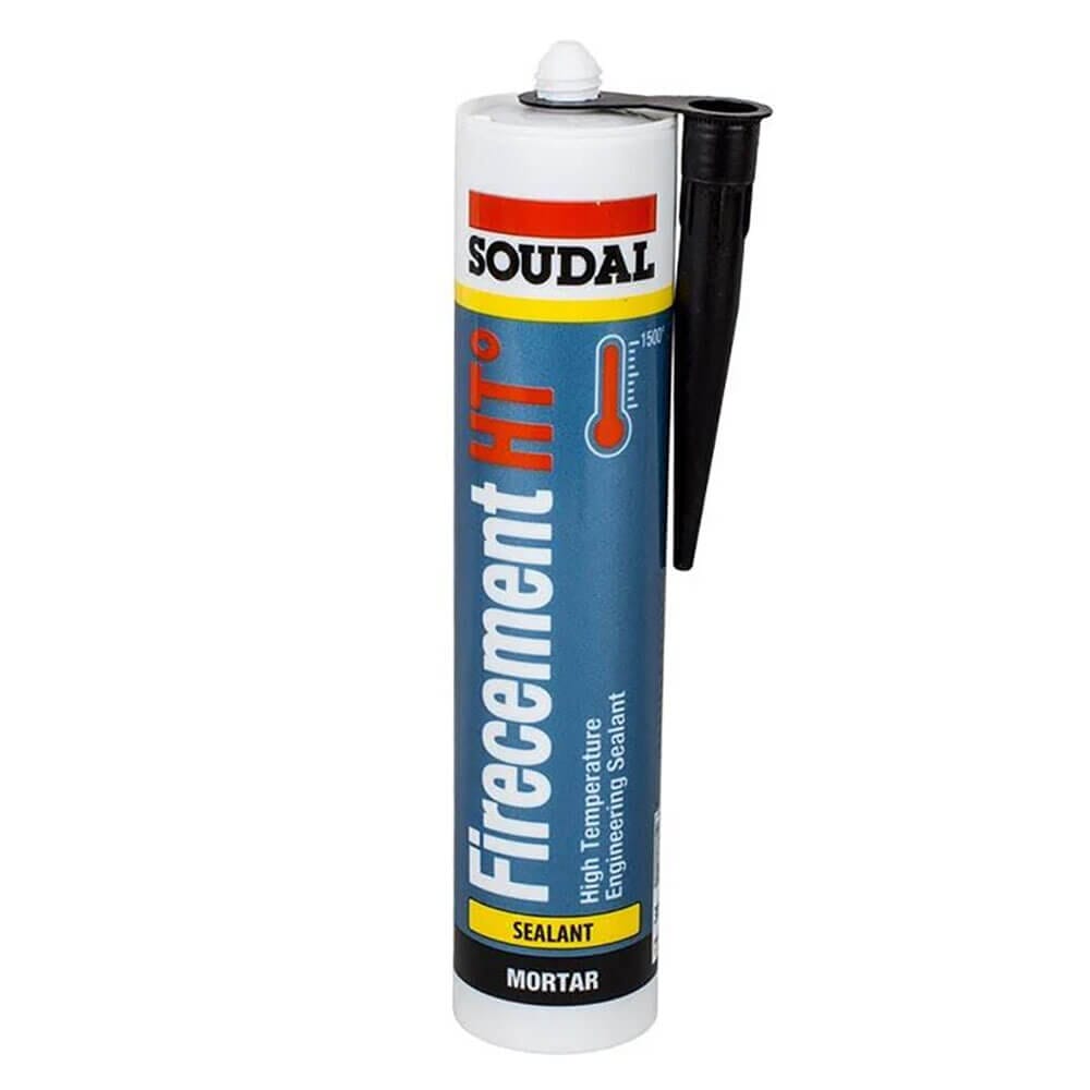 Soudal High Temp Firecement Sealant Black 310ml – Up to 1500°C, 10824