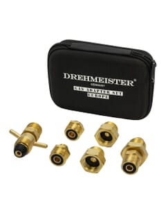 DREHMEISTER EU Gas Cylinder Adapter Set – 6-Piece with Case, 127965