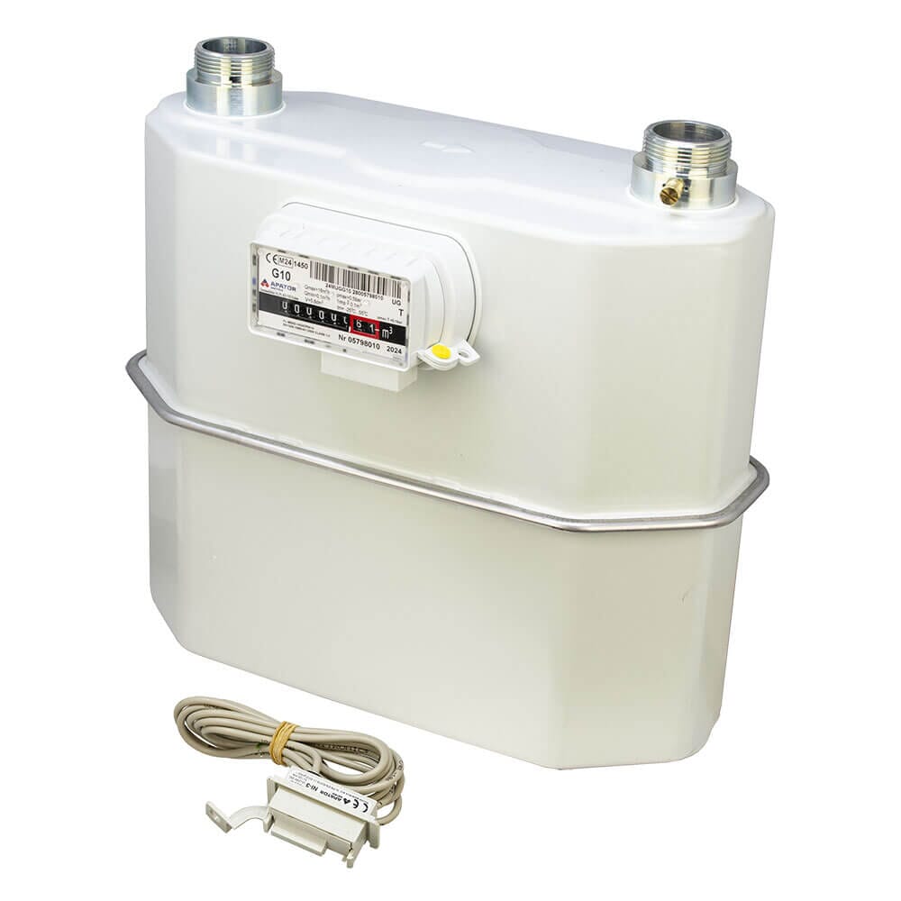 G10P Diaphragm Gas Meter with Pulse Plug & Lead - 280mm Centres, 2210