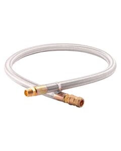 3/8" Bspm T x 22mm Comp x 1.5m LPG Caravan Steel Braided Gas Hose Assembly, 2225