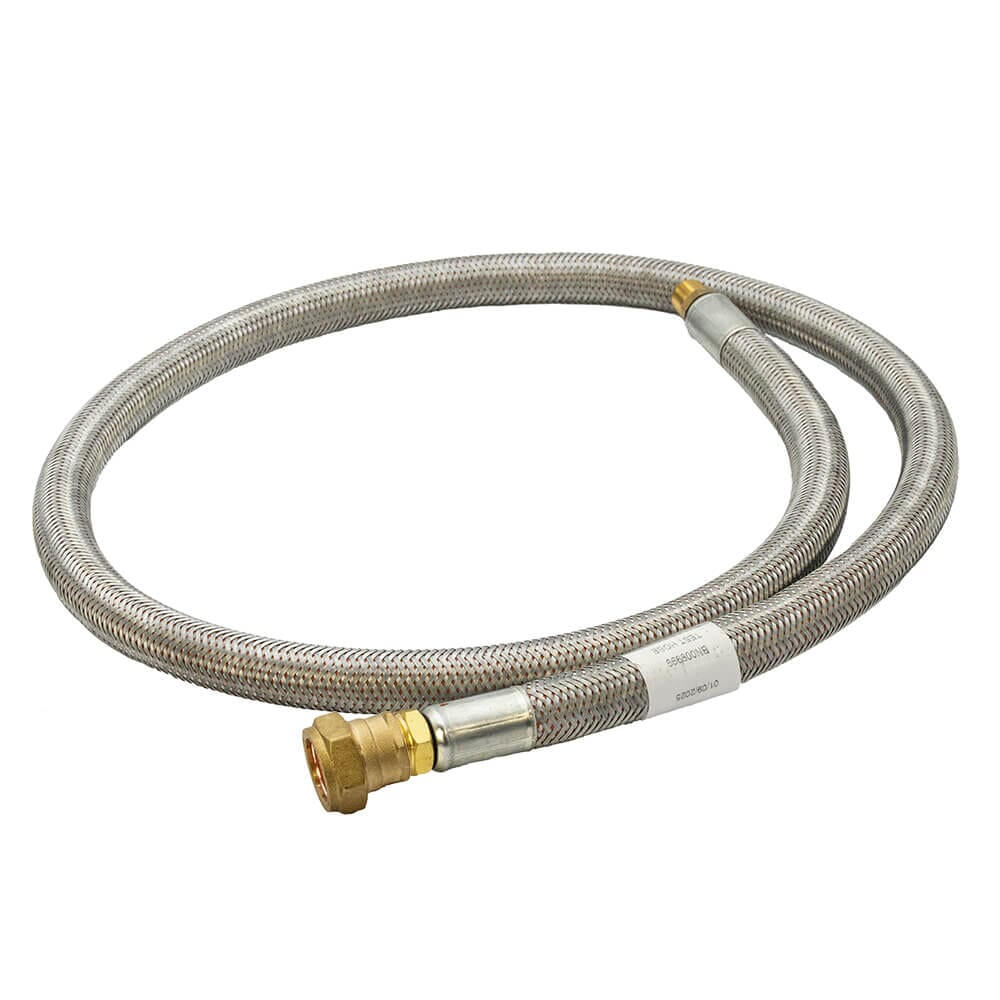 Caravan LPG Hose Assembly Galvanised Steel, 1.5m - 3/8" Bsp MT x 22mm, 2225