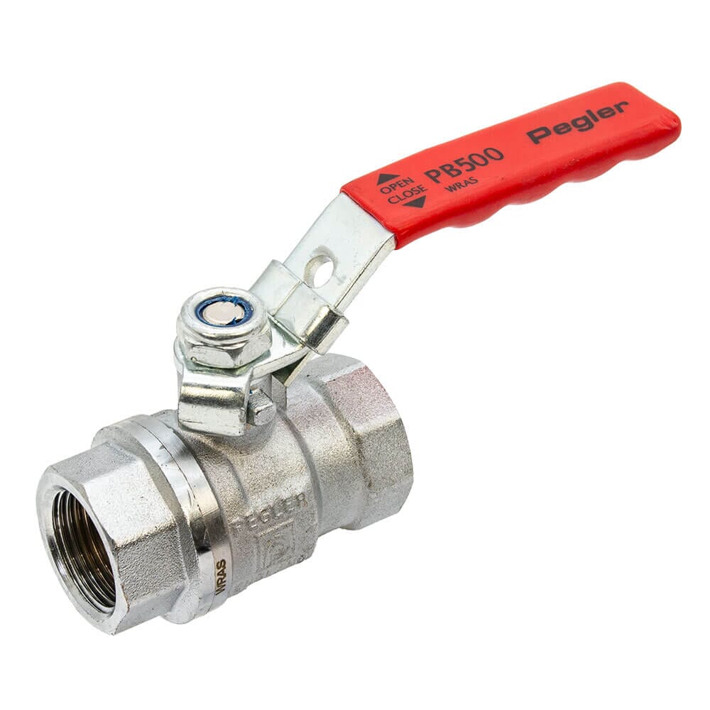 Pegler PB500 3/4" BSP F x F Full Bore Ball Valve – Red Lever Handle