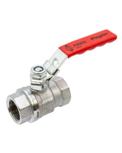 Pegler PB500 3/4" BSP F x F Full Bore Ball Valve – Red Lever Handle, 242004
