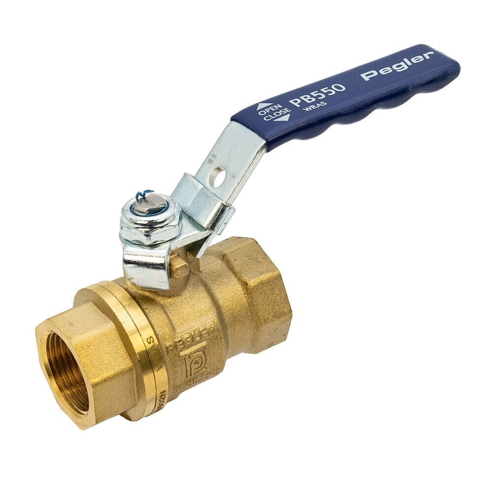 Pegler PB550PT 3/4" BSP F x F Full Bore Ball Valve – Blue Lever Handle, 245151