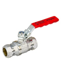 Pegler PB300 22mm Full Bore Ball Valve Red Lever Handle, 254002