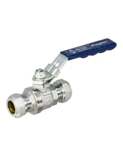 Pegler PB300 15mm Full Bore Ball Valve with Blue Lever Handle, 254021