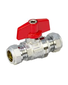 Pegler PB300T 15mm Full Bore Tee Ball Valve with Red Handle