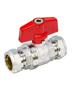 Pegler PB300T 22mm Full Bore Tee Ball Valve with Red Handle