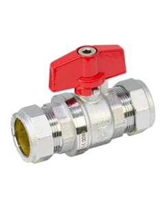 Pegler PB300T 28mm Full Bore Tee Ball Valve with Red Handle