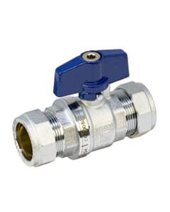 Pegler PB300T 28mm Full Bore Tee Ball Valve with Blue Handle