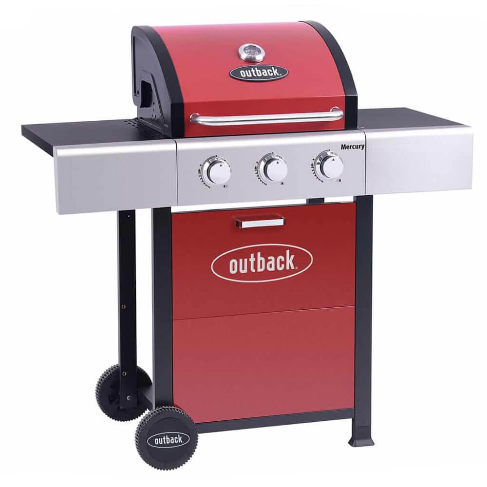 Outback Mercury 3 Burner Gas BBQ – Red, 371148