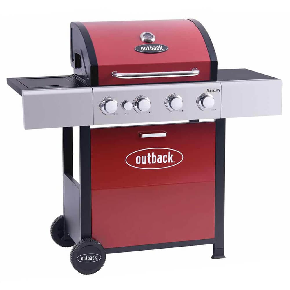 Outback Mercury 4 Burner Gas BBQ – Red, 371149