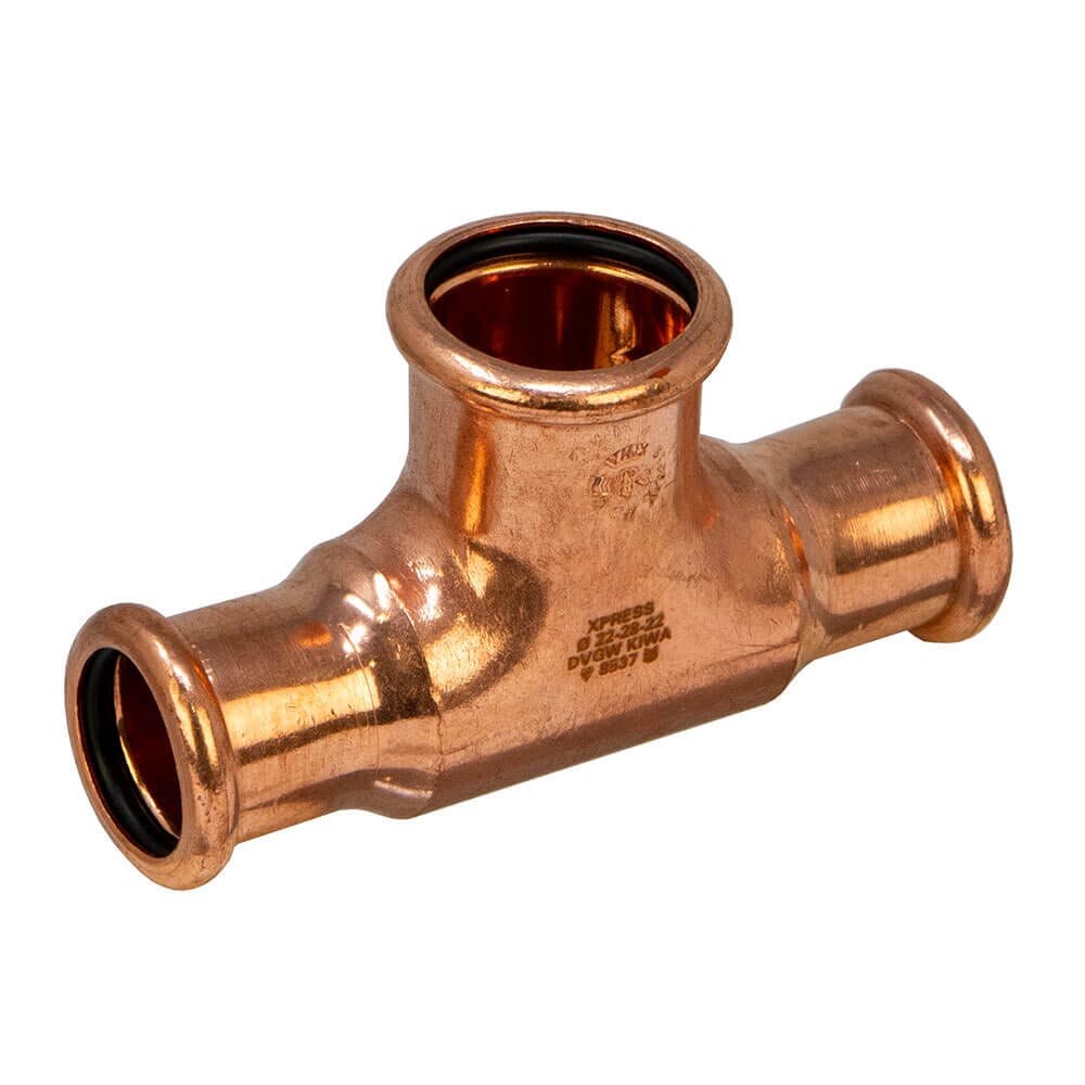 Pegler Yorkshire VSH Xpress Water Tee Two Ends Reduced - 22 x 22 x 28mm, 38548