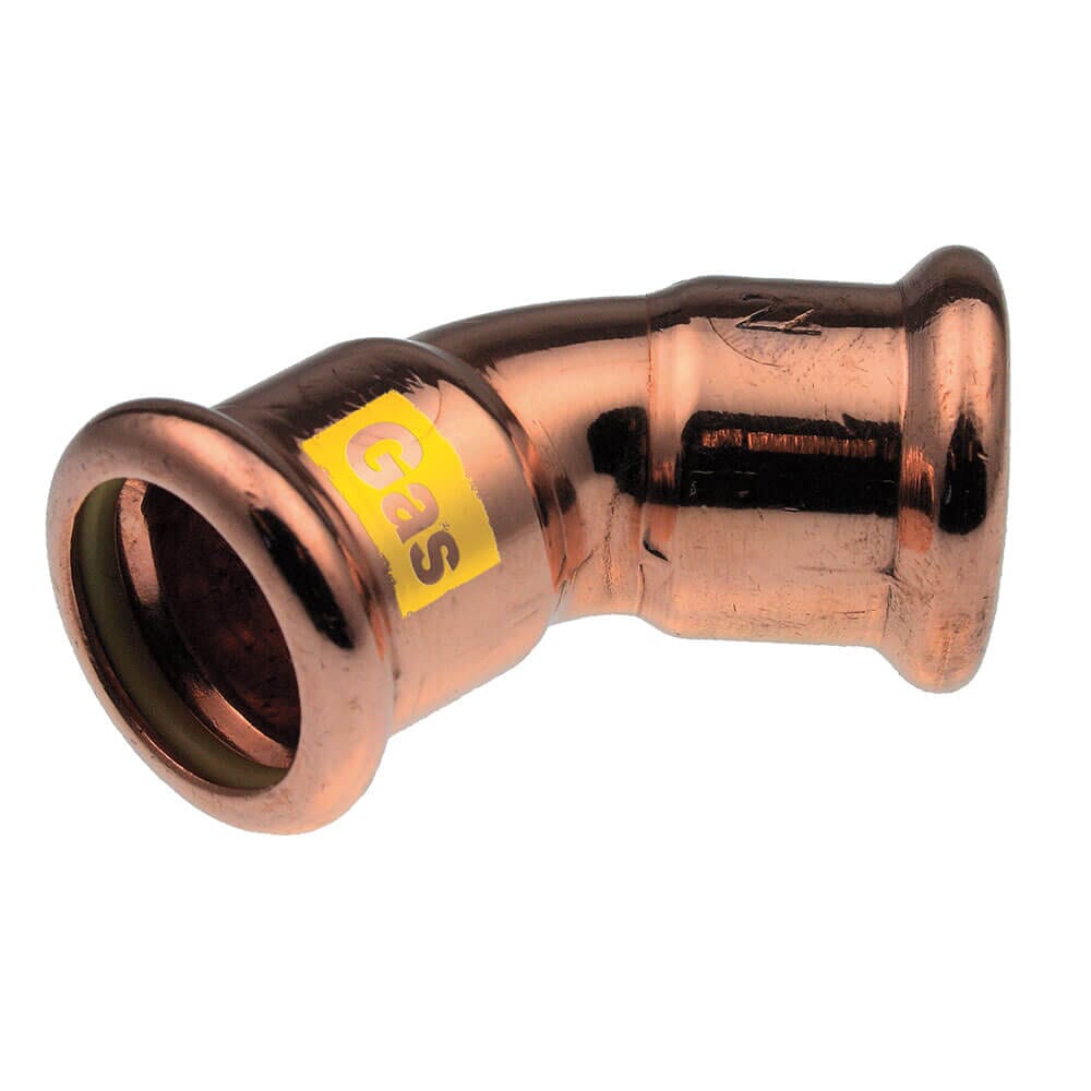 Pegler Yorkshire VSH Xpress Gas 45° Obtuse Elbow - 22mm, 39826