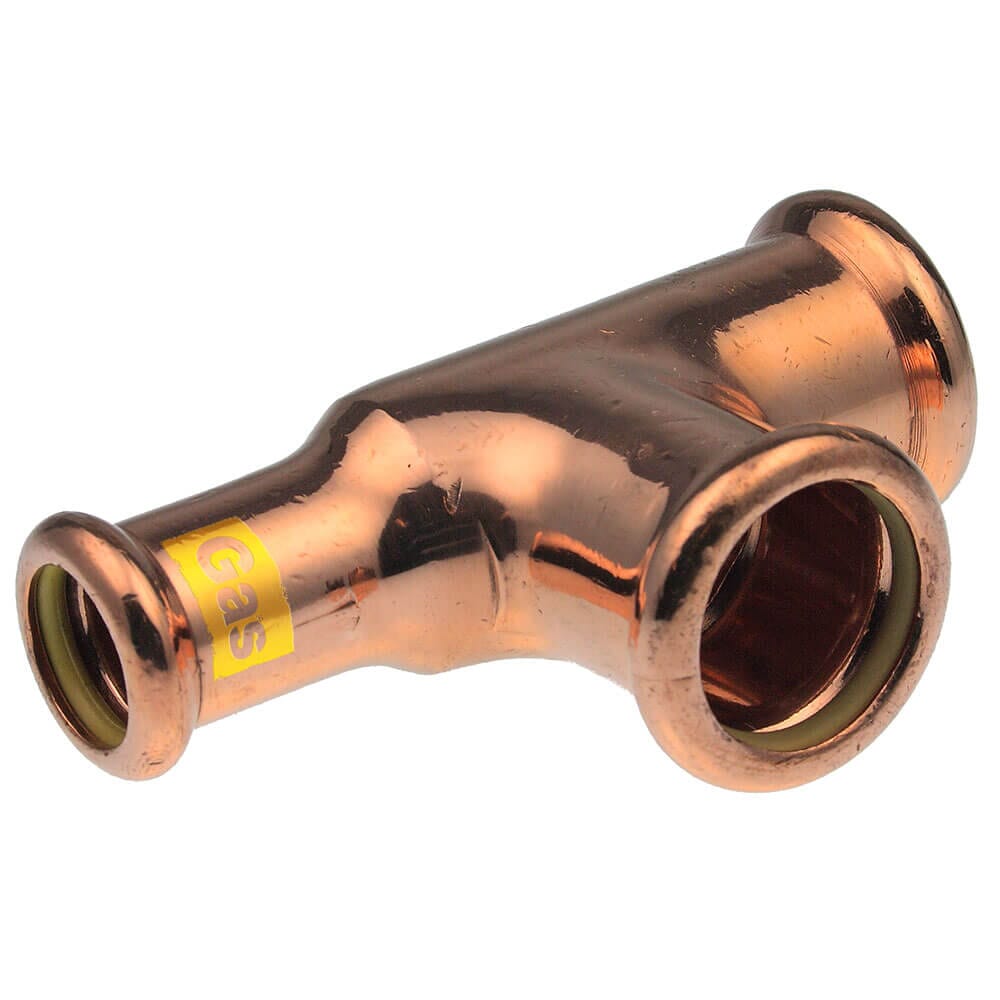 Pegler Yorkshire VSH Xpress Gas Tee One End Reduced - 22 x 15 x 22mm, 39870