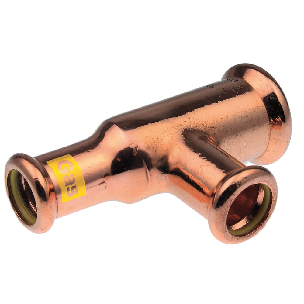 Pegler Yorkshire VSH Xpress Gas Tee One End Reduced - 22 x 15 x 15mm, 39875