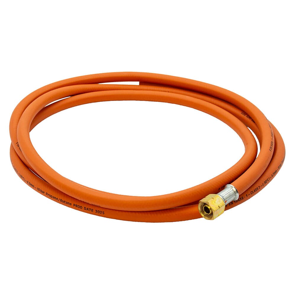 LPG Gas Blow Torch Hose Assembly, 2m - 3/8” LH BSP FM x 6.3mm Hose, 41000