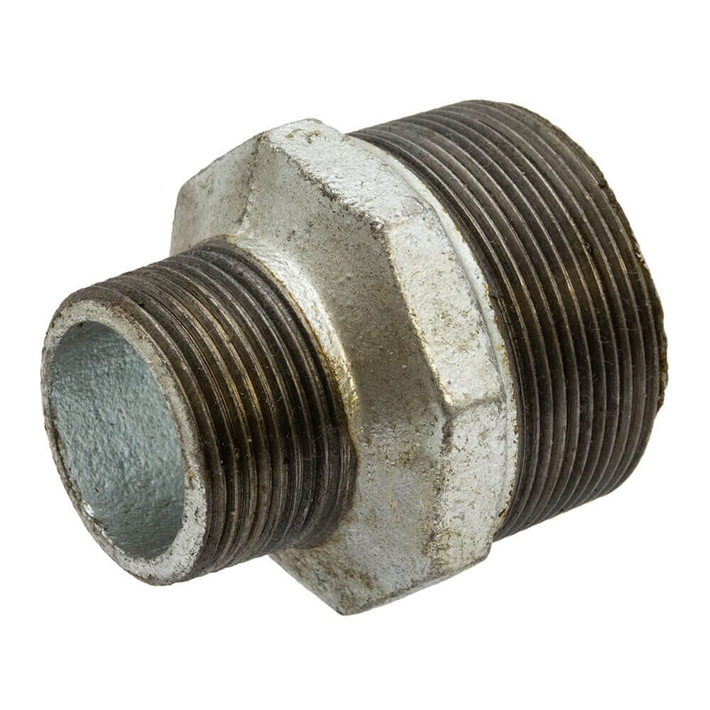 Galvanised Iron Reducing Hex Nipple – 2" x 1.1/4" M x M, 5517