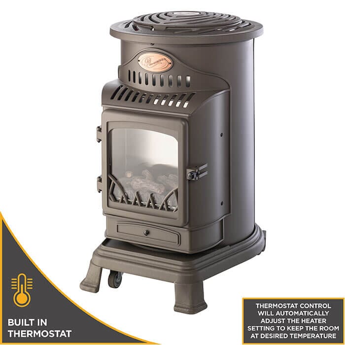 Provence 3kW Deluxe Portable Gas Heater with Thermostat Honey Glow Brown Portable gas heaters Calor Gas