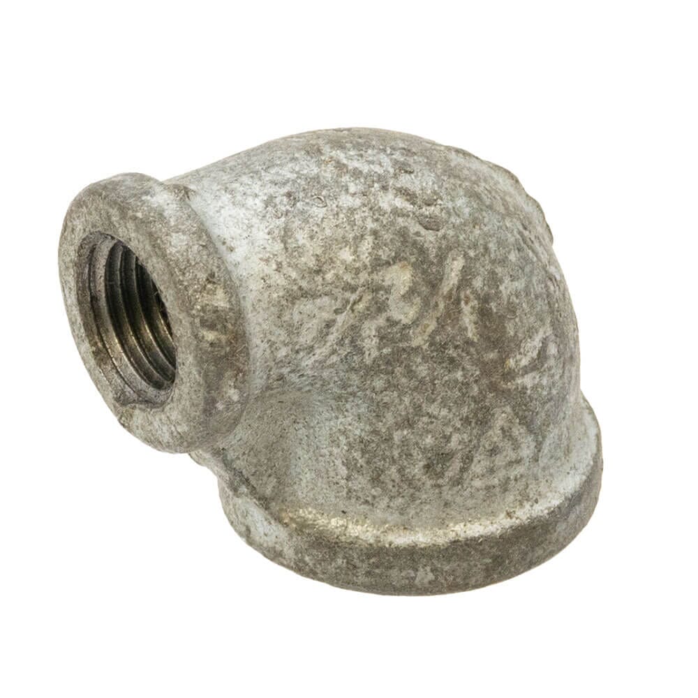 Galvanised Iron 90° Reducing Elbow – 1/2" x 1/4" F x F, 6009