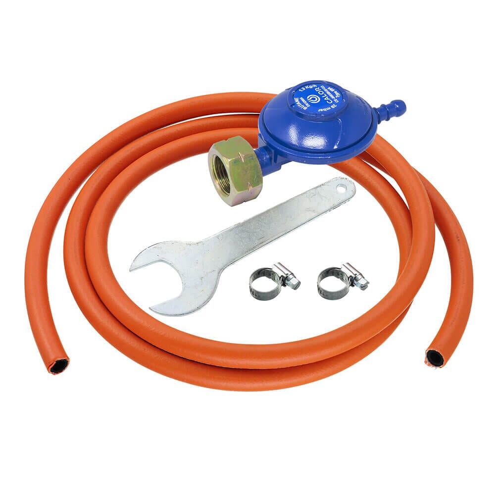 Calor 29mbar Butane Screw-On Regulator Kit – 2m Hose, Clips & Spanner, 601226KIT4