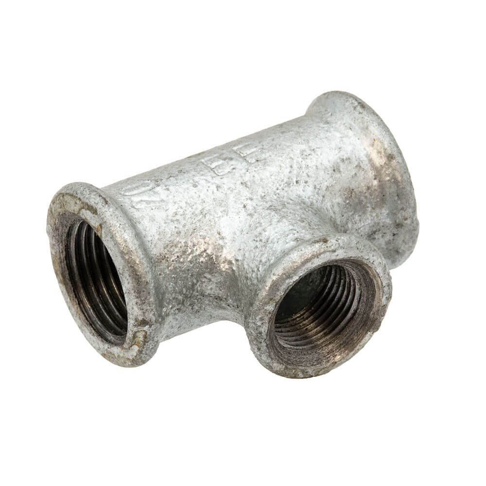 Galvanised Iron Reducing Branch Tee – 1/2" x 3/8" Female, 6043