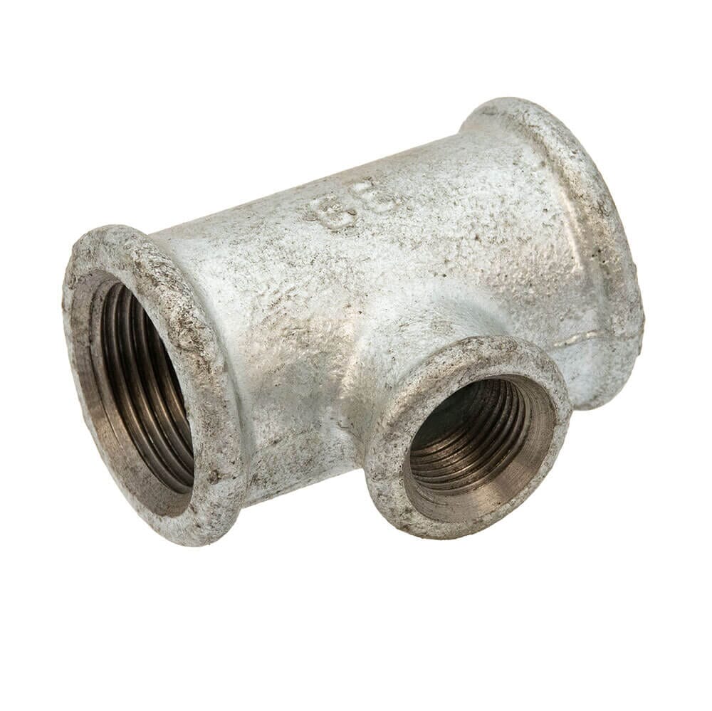 Galvanised Iron Reducing Branch Tee – 3/4" x 3/8" Female, 6044