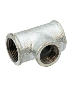 Galvanised Iron Reducing Branch Tee – 3/4" x 1/2" Female, 6045