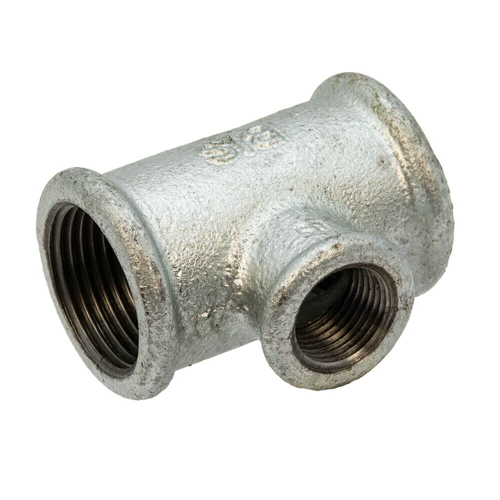 Galvanised Iron Reducing Branch Tee – 1" x 1/2" Female