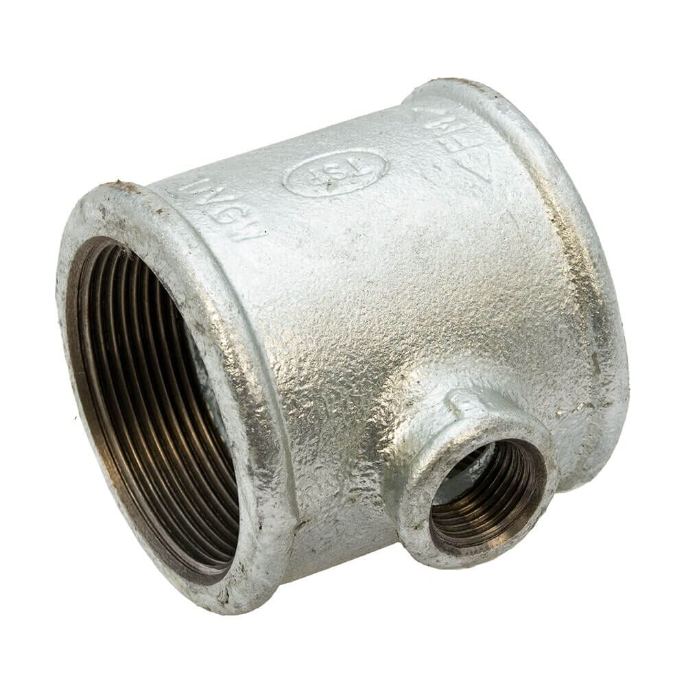 Galvanised Iron Reducing Branch Tee – 2" x 1/2" Female, 6055