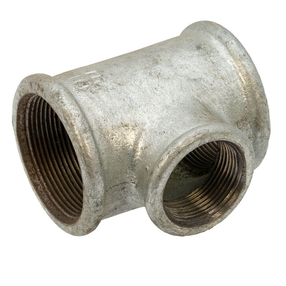 Galvanised Iron Reducing Branch Tee – 2" x 1.1/4" Female, 6058