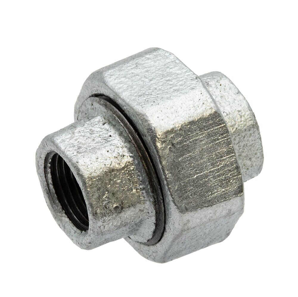Galvanised Iron Equal Union - 1/2" F x F, 6079