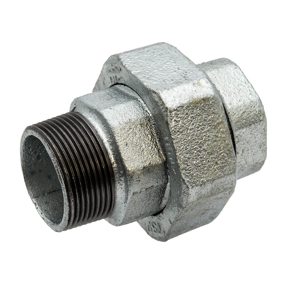 Galvanised Iron Equal Union - 1.1/2" M x F, 6091
