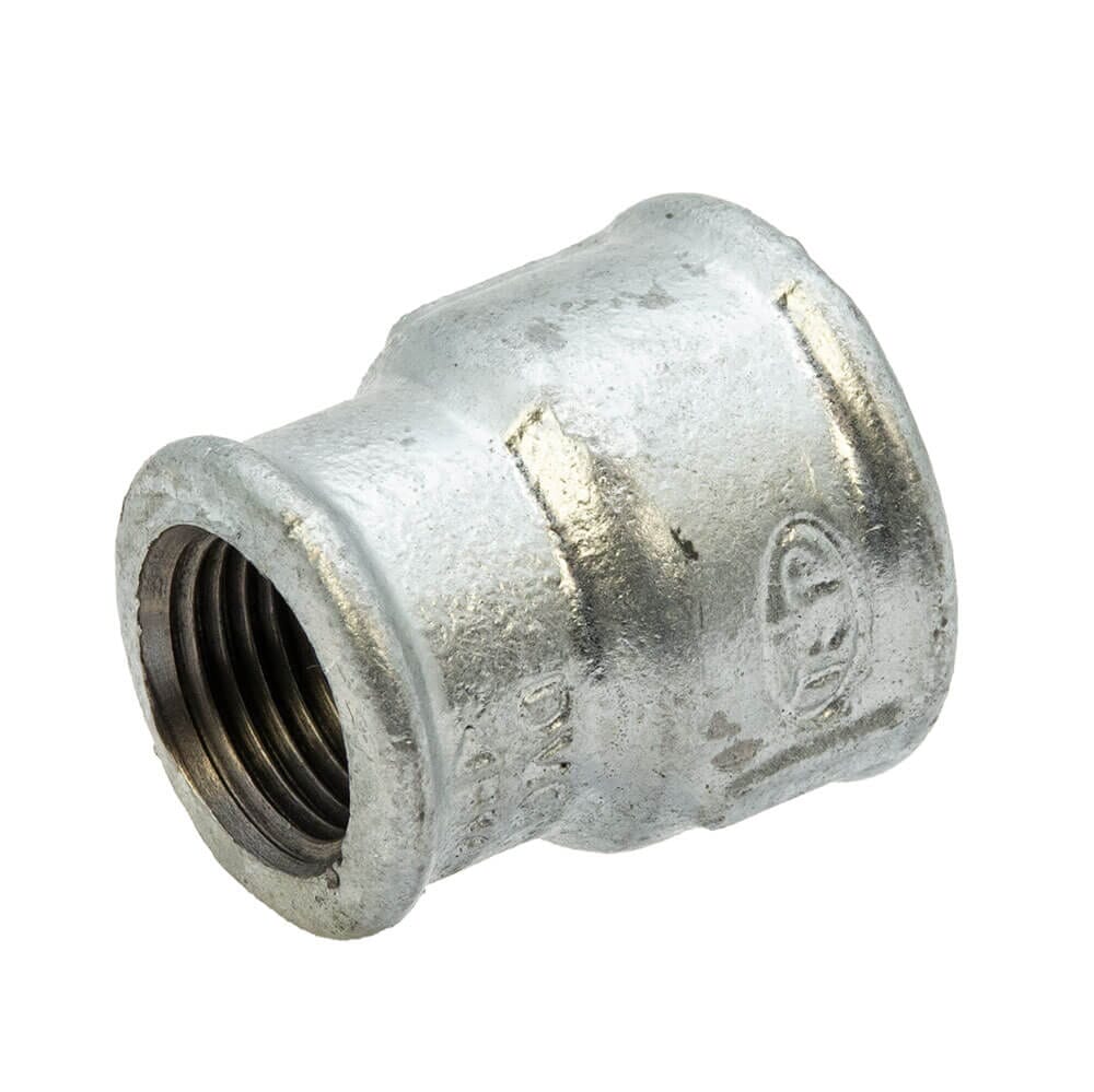 Galvanised Iron Reducing Socket – 3/4" x 1/2" F x F, 6097