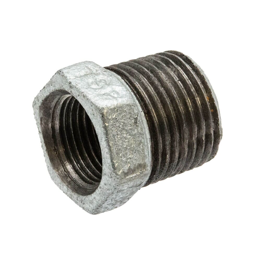 Galvanised Iron Hexagon Bush - 1/2" x 3/8" M x F, 6130