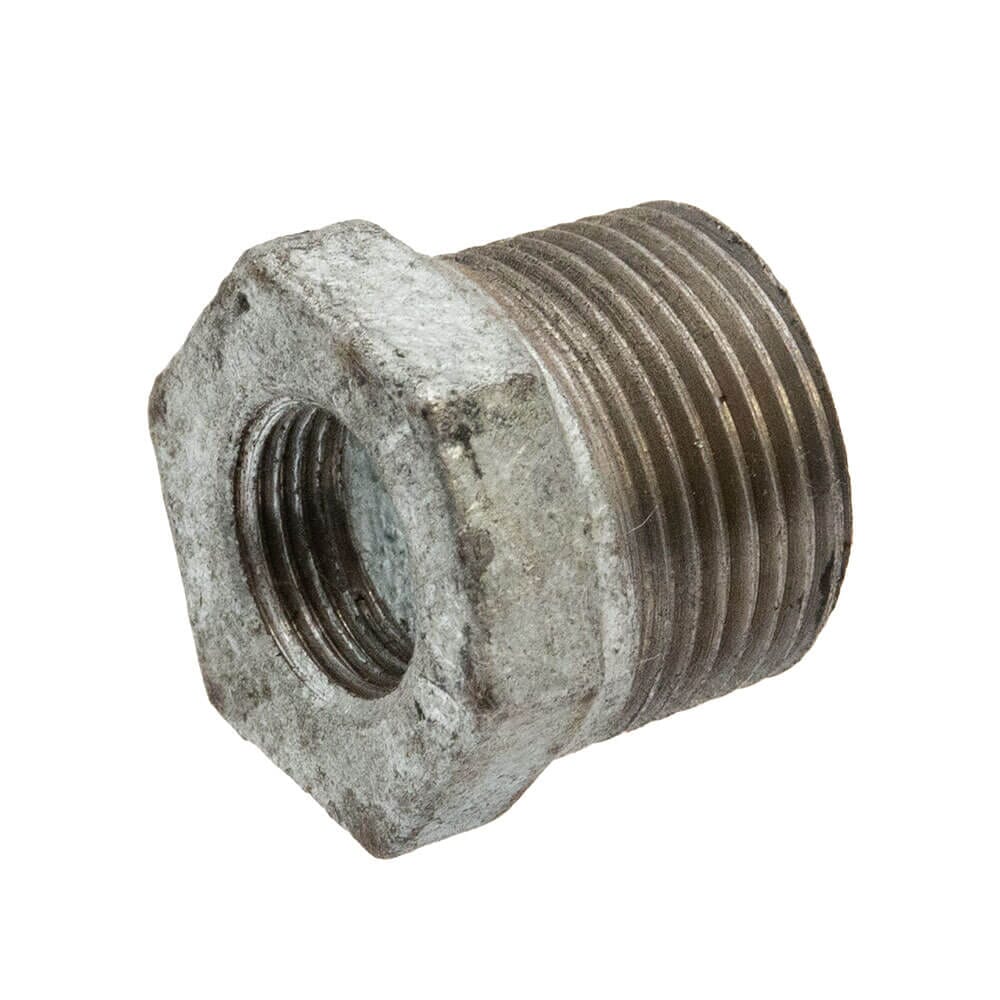 Galvanised Iron Hexagon Bush - 3/4" x 3/8" M x F, 6132