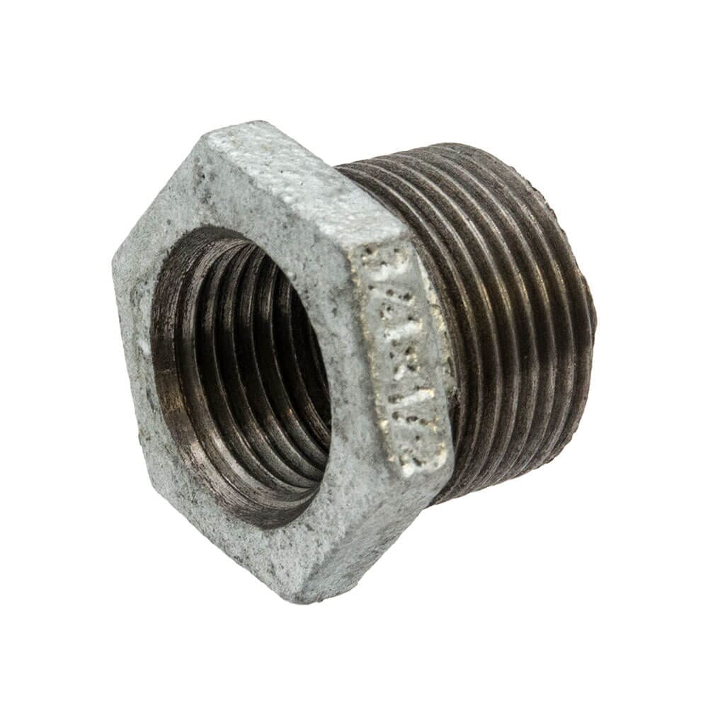Galvanised Iron Hexagon Bush - 3/4" x 1/2" M x F, 6133