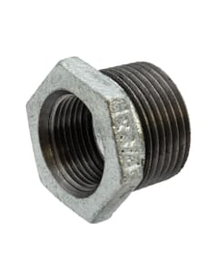 Galvanised Iron Hexagon Bush - 1" x 3/4" M x F, 6135