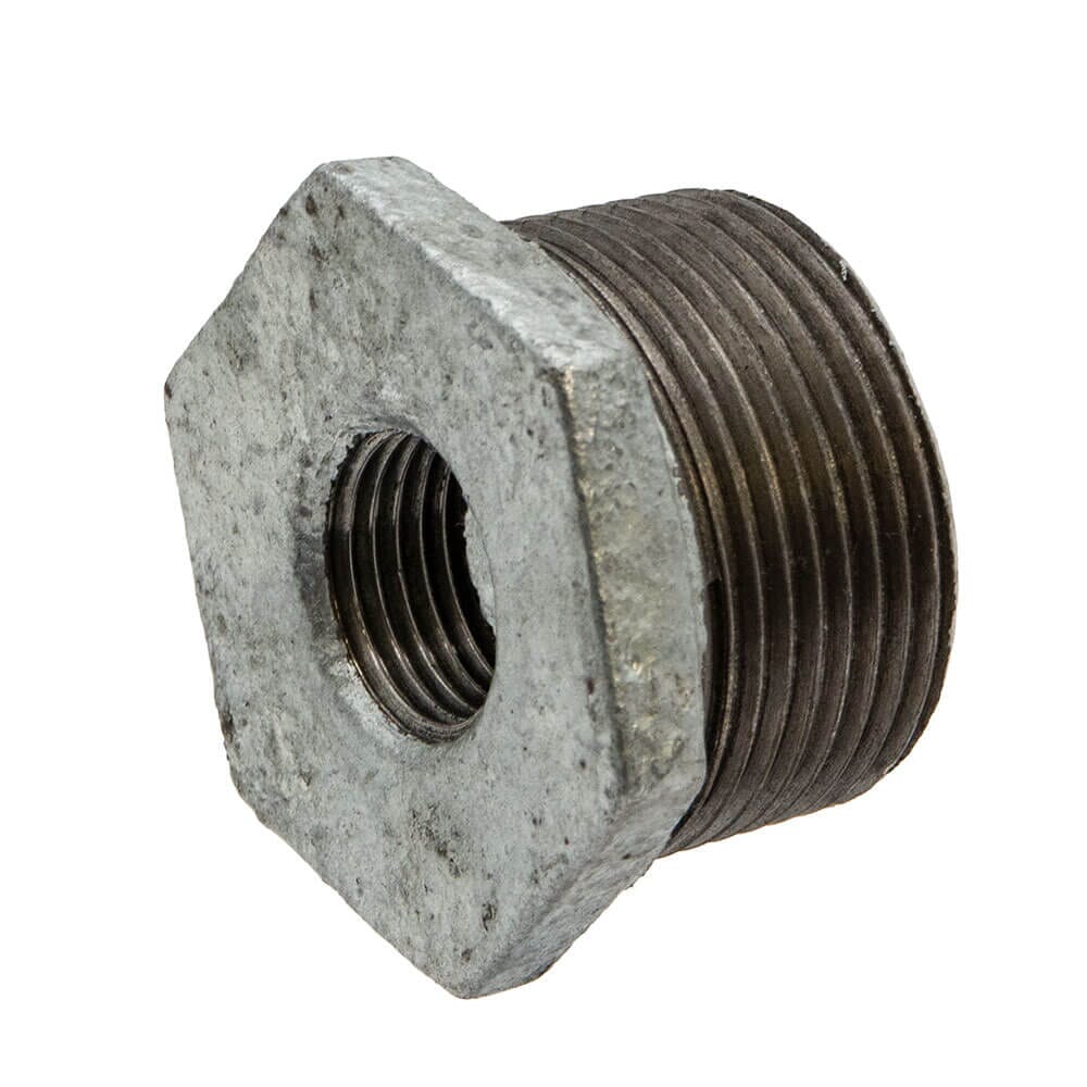 Galvanised Iron Hexagon Bush - 1.1/4" x 1/2" M x F, 6136