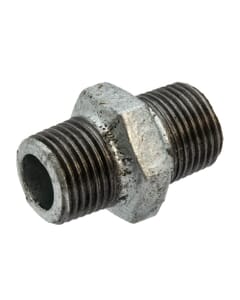 Galvanised Iron Hexagon Nipple – 1/2" Male x Male, 6157