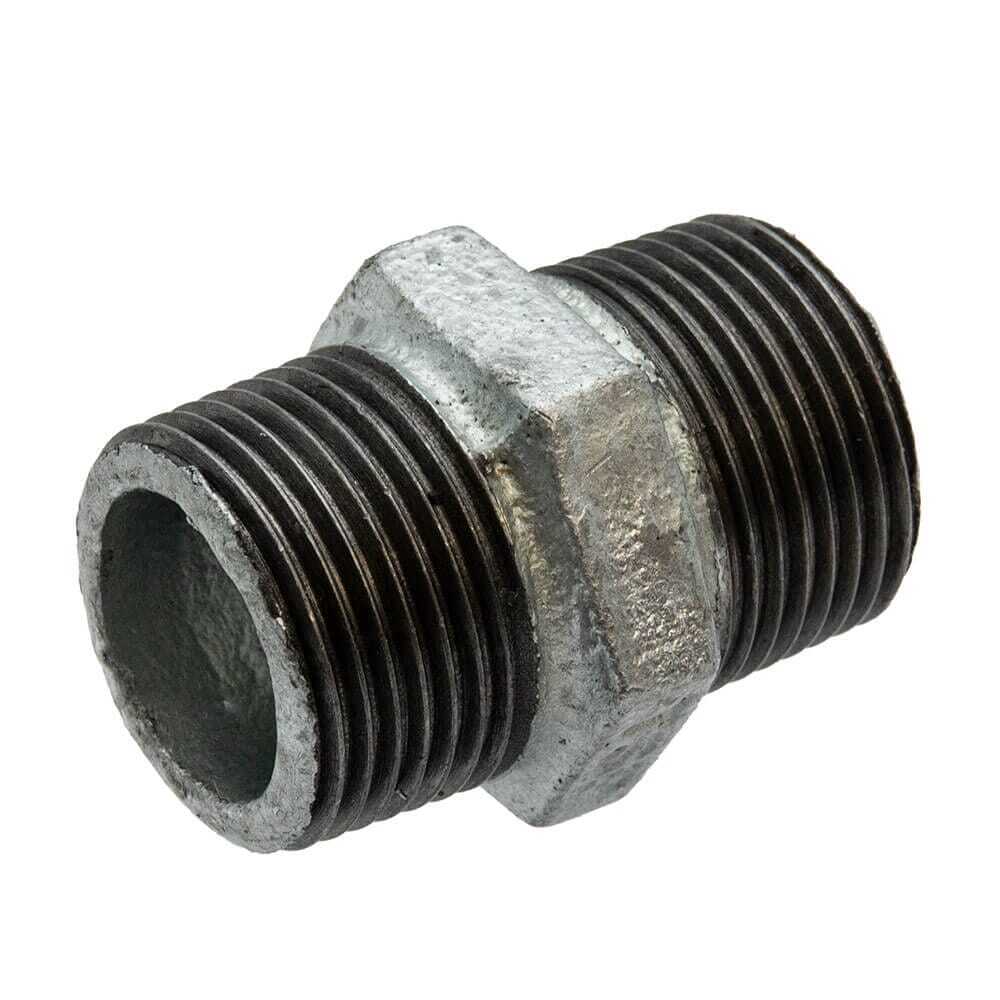 Galvanised Iron Hexagon Nipple – 1" Male x Male, 6159