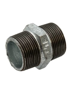 Galvanised Iron Hexagon Nipple – 1.1/4" Male x Male, 6160