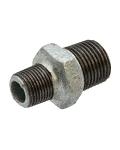 Galvanised Iron Reducing Hex Nipple – 1/2" x 3/8" M x M, 6165