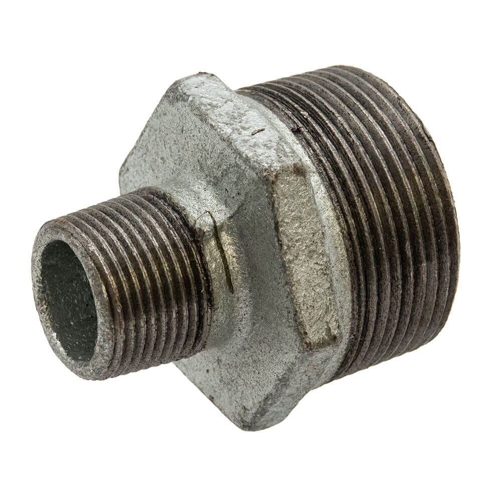 Galvanised Iron Reducing Hex Nipple – 1/2" x 3/4" M x M, 6174
