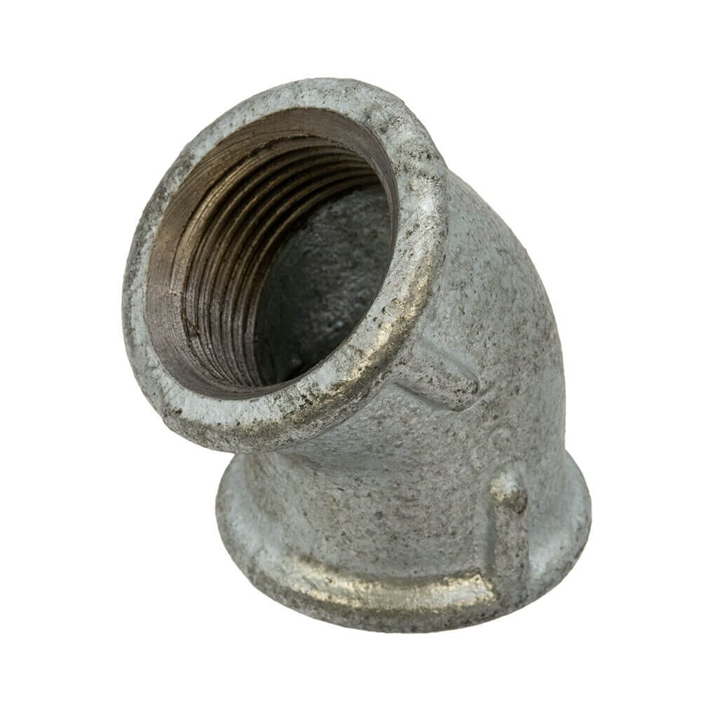 Galvanised Iron 45° Elbow – 1" Female x Female, 6220