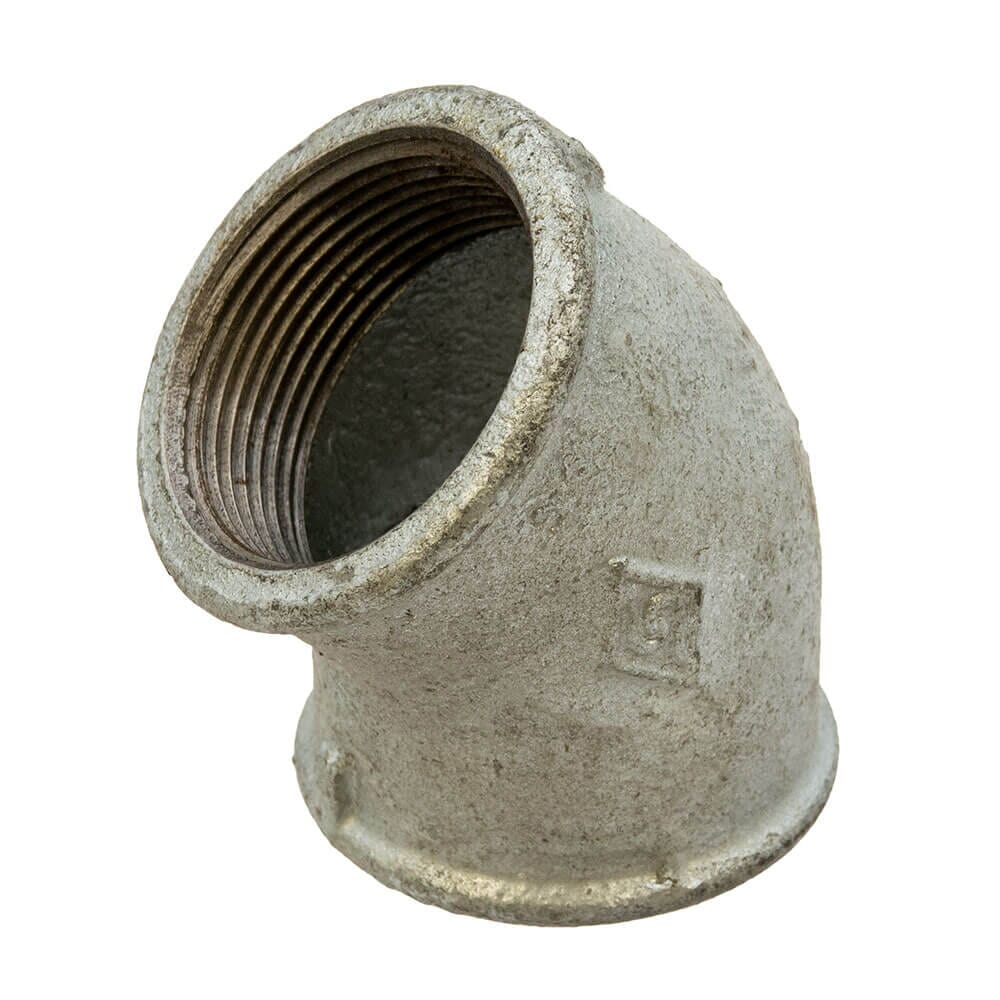 Galvanised Iron 45° Elbow – 1.1/2" Female x Female, 6222