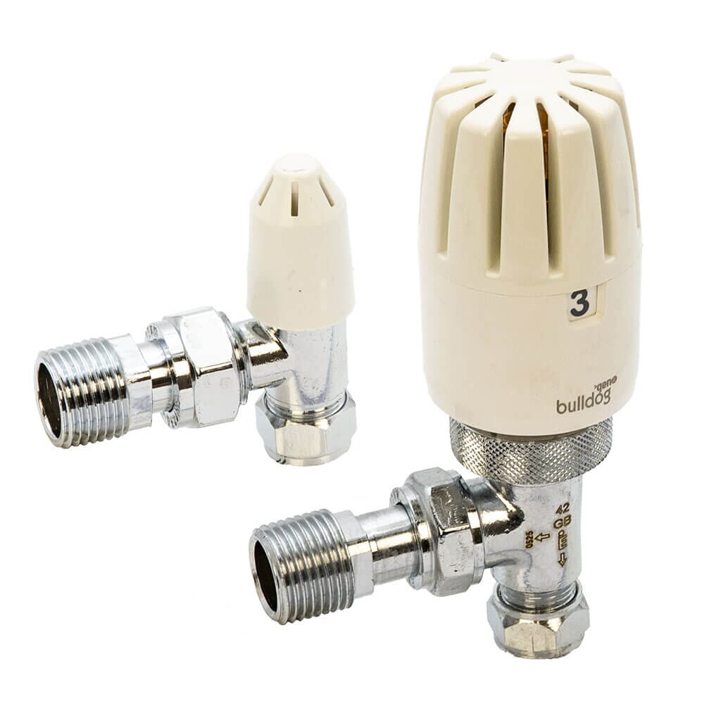 Pegler Yorkshire Bulldog II Angled TRV & Lockshield Set - 10/8mm, 643151
