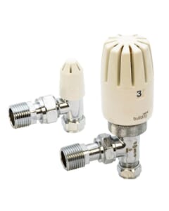 Pegler Yorkshire Bulldog II Angled TRV & Lockshield Set - 10/8mm, 643151