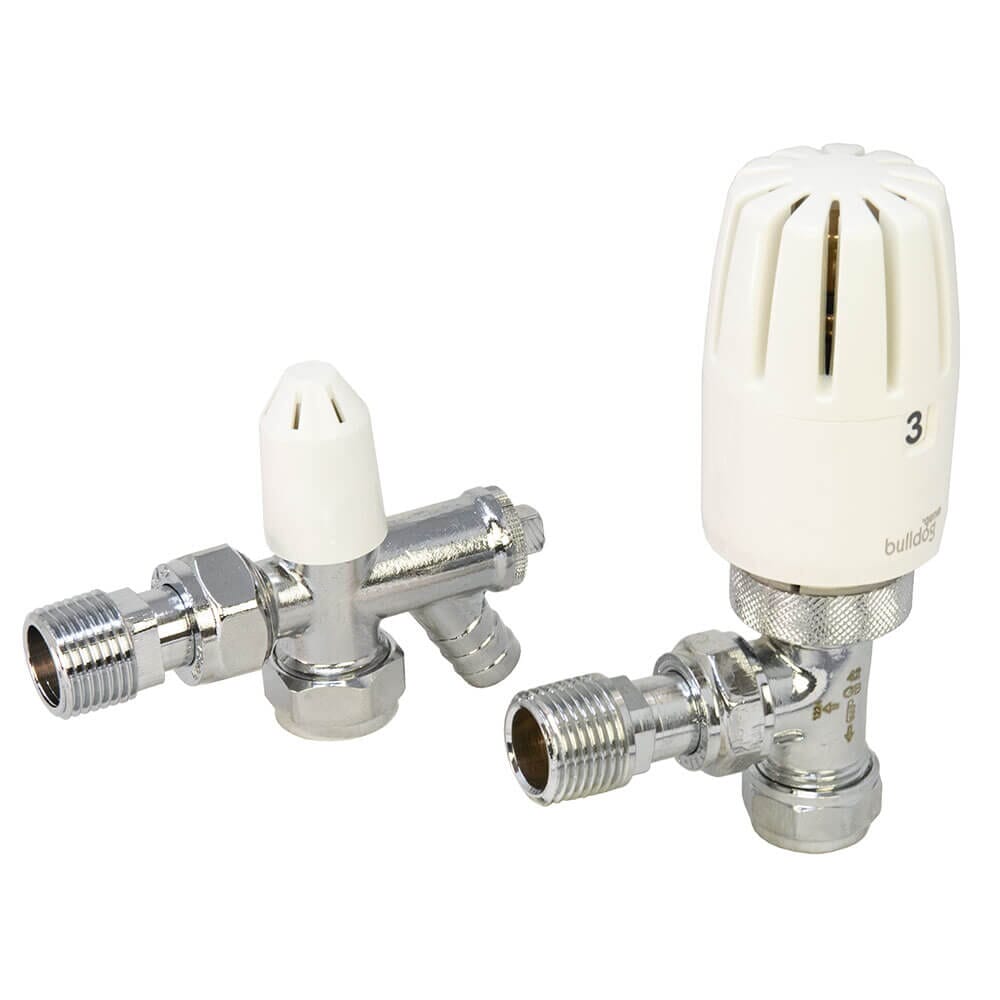 Pegler Yorkshire Bulldog II TRV & Lockshield Drain Off Set - 15mm, 643155