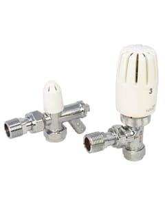 Pegler Yorkshire Bulldog II TRV & Lockshield Drain Off Set - 15mm, 643155